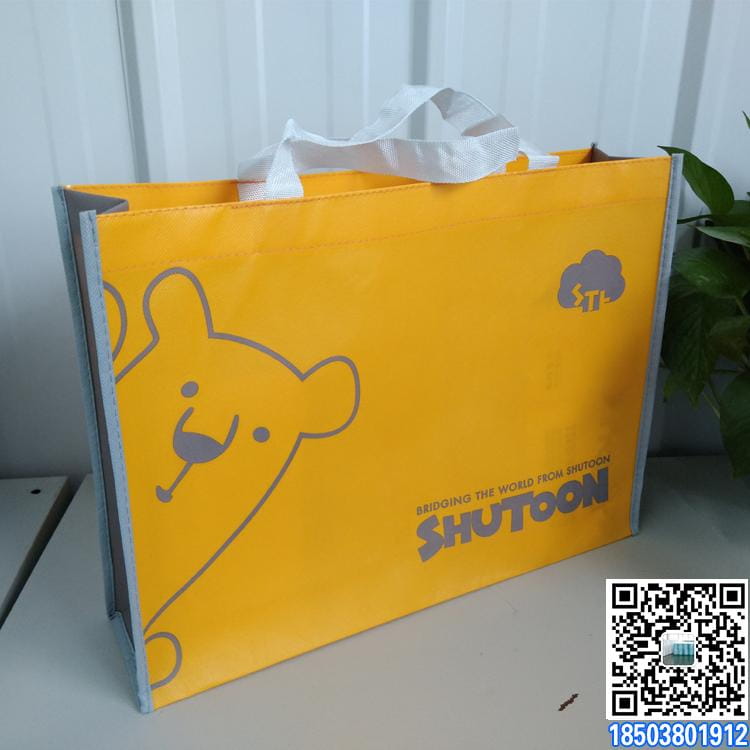 彩印手工缝纫包边手提袋 织带手提袋